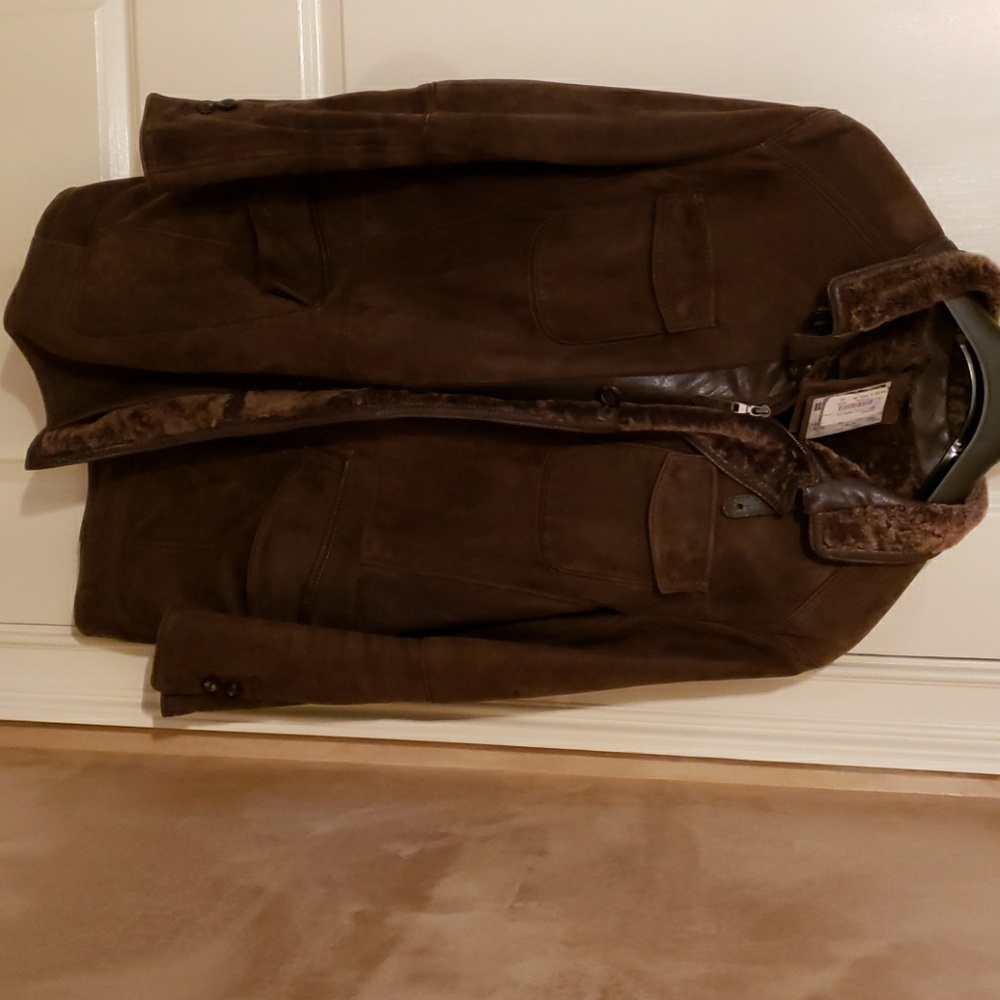 Gimos Italian designer , shearling leather coat